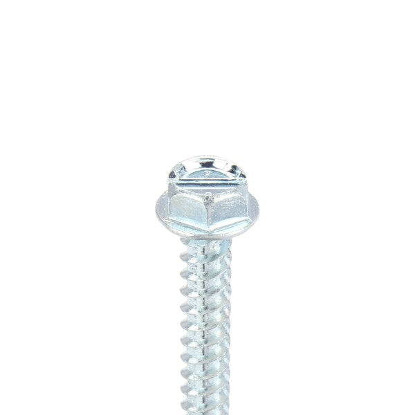 Sheet Metal Screw, #8 x 2 in, Zinc Plated Steel Hex Head External Hex Drive, 250 PK