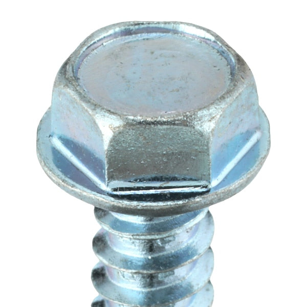 Self-Drilling Screw, #12 x 1 in, Zinc Plated Steel Hex Head External Hex Drive, 100 PK