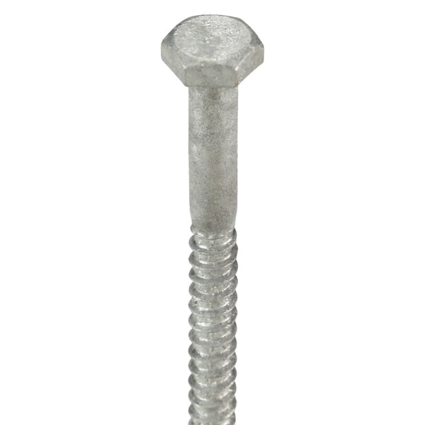 Lag Screw, 1/4 in, 3-1/2 in, Steel, Hot Dipped Galvanized Hex External Hex Drive, 100 PK