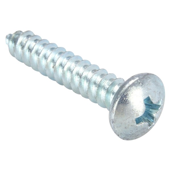 Sheet Metal Screw, #10 x 1 in, Zinc Plated Steel Pan Head Phillips Drive, 100 PK