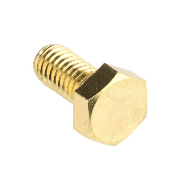 Not Graded, M6-1.00 Hex Head Cap Screw, Plain Brass, 12 mm L, 25 PK