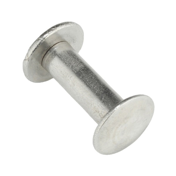 Binding Barrel, #8-32, 5/8 in Brl Lg, 13/64 in Brl Dia, 18-8 Stainless Steel Plain, 10 PK
