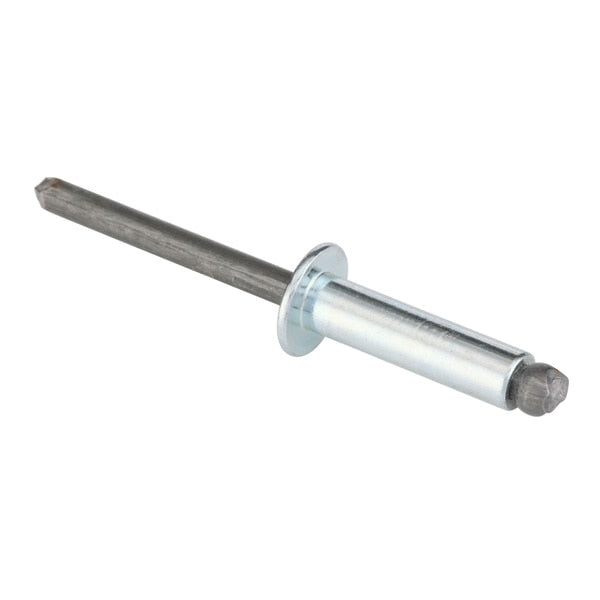 Blind Rivet, Large Flanged Head, 1/8 in Dia., 1/4 in L, Stainless Steel Body, 500 PK