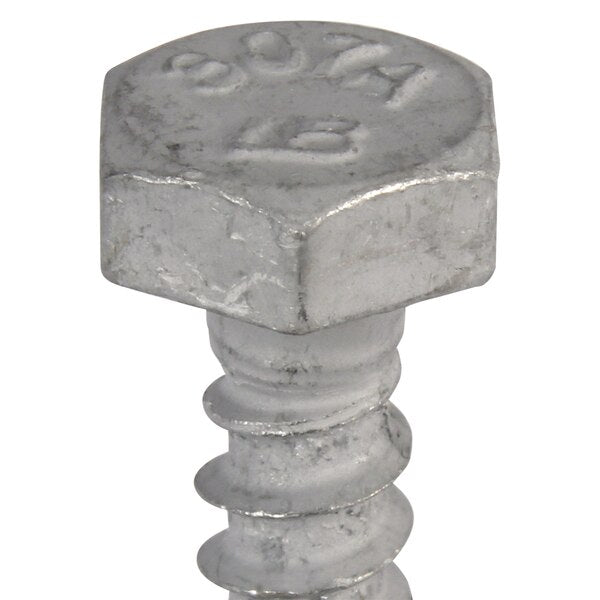 Lag Screw, 1/4 in, 1 in, Steel, Hot Dipped Galvanized Hex External Hex Drive, 100 PK