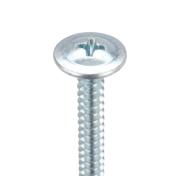 Sheet Metal Screw, #8 x 2 in, Zinc Plated Steel K-Lath Head Phillips Drive, 100 PK