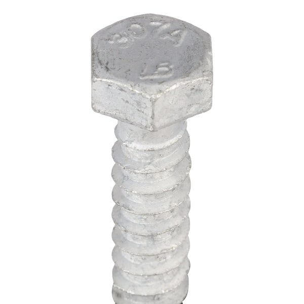 Lag Screw, 1/2 in, 2-1/2 in, Steel, Hot Dipped Galvanized Hex External Hex Drive, 50 PK