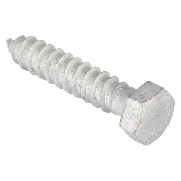 Lag Screw, 1/2 in, 2-1/2 in, Steel, Hot Dipped Galvanized Hex External Hex Drive, 50 PK
