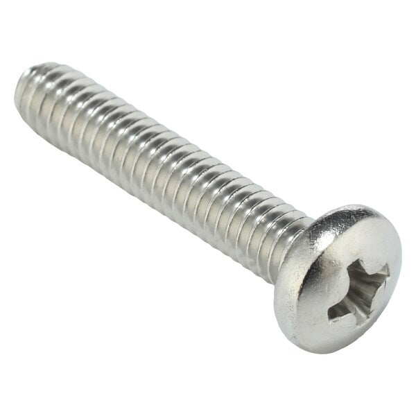 #8-32 x 7/8 in Phillips Pan Machine Screw, Plain 18-8 Stainless Steel, 100 PK