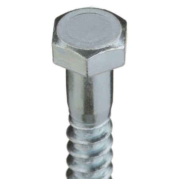 Lag Screw, 3/8 in, 3 in, Steel, Zinc Plated Hex External Hex Drive, 50 PK