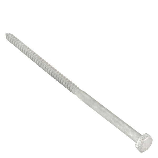 Lag Screw, 1/4 in, 6 in, Steel, Hot Dipped Galvanized Hex External Hex Drive, 100 PK