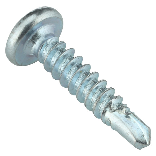 Self-Drilling Screw, #8 x 3/4 in, Zinc Plated Steel Pan Head Phillips Drive, 100 PK