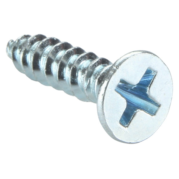 Wood Screw, #8, 3/4 in, Zinc Plated Steel Flat Head Phillips Drive, 100 PK