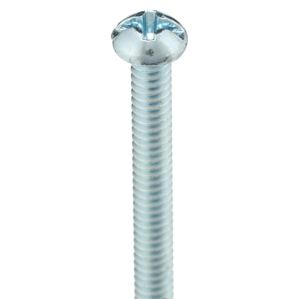 #6-32 x 3 in Combination Phillips/Slotted Round Machine Screw, Zinc Plated Steel, 100 PK