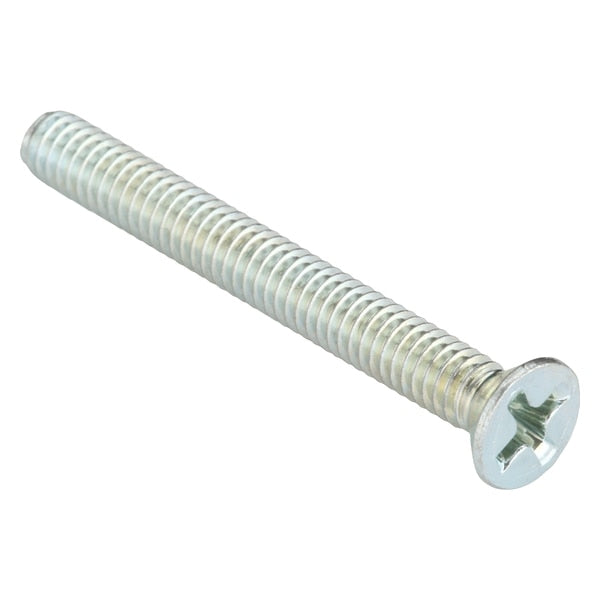 #8-32 x 1-1/2 in Phillips Flat Machine Screw, Zinc Plated Steel, 100 PK