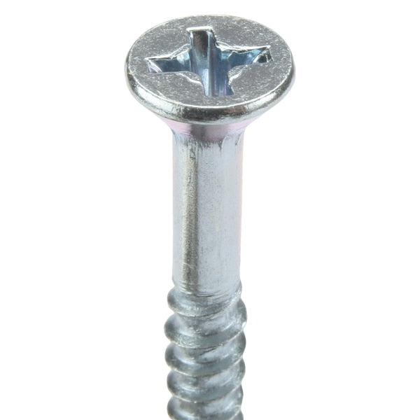 Wood Screw, #8, 1-1/2 in, Zinc Plated Steel Flat Head Phillips Drive, 100 PK