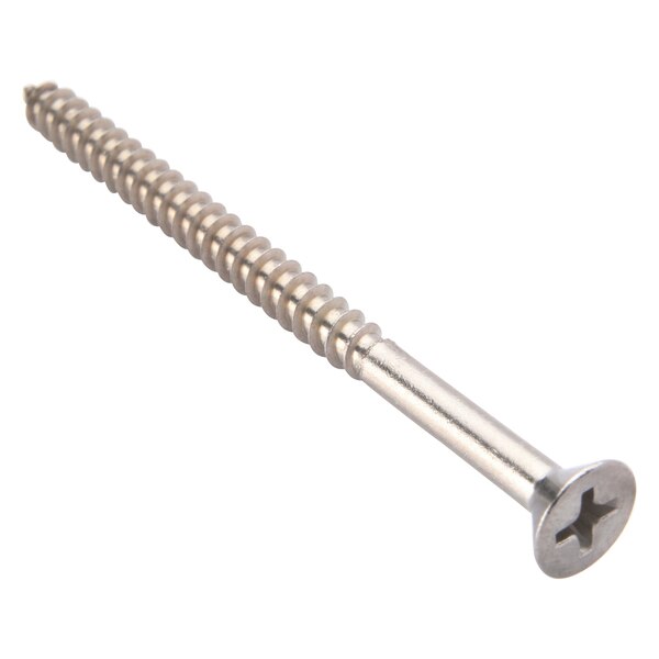 Wood Screw, #8, 2-1/2 in, Plain 18-8 Stainless Steel Flat Head Phillips Drive, 100 PK