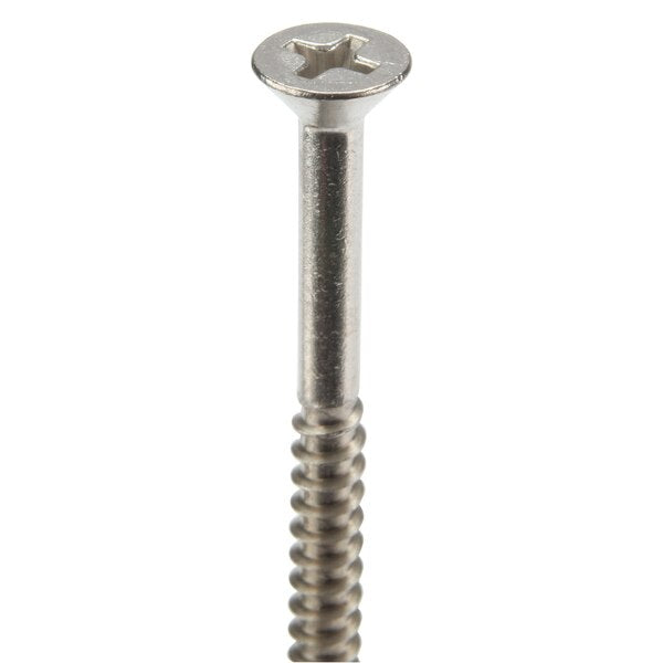 Wood Screw, #8, 2-1/2 in, Plain 18-8 Stainless Steel Flat Head Phillips Drive, 100 PK