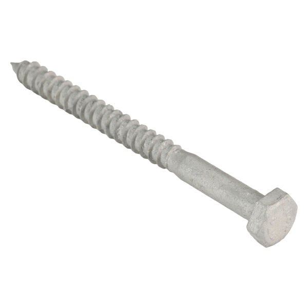 Lag Screw, 1/4 in, 3 in, Steel, Hot Dipped Galvanized Hex External Hex Drive, 100 PK