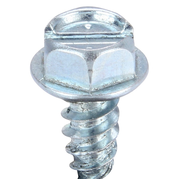 Sheet Metal Screw, #8 x 1/2 in, Plain Steel Hex Head External Hex Drive, 1000 PK