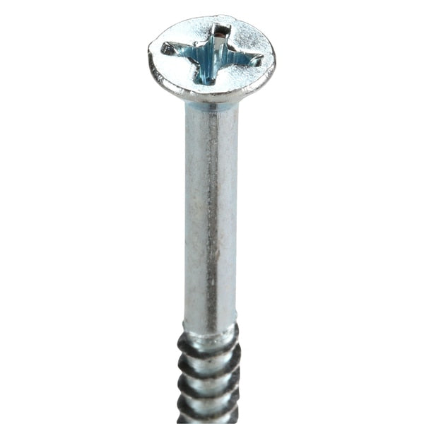 Wood Screw, #8, 2-1/2 in, Zinc Plated Steel Flat Head Phillips Drive, 100 PK