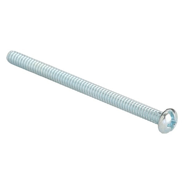 #6-32 x 2 in Combination Phillips/Slotted Round Machine Screw, Zinc Plated Steel, 100 PK