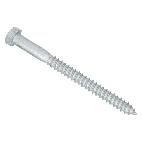 Lag Screw, 1/2 in, 6 in, Steel, Hot Dipped Galvanized Hex External Hex Drive, 25 PK