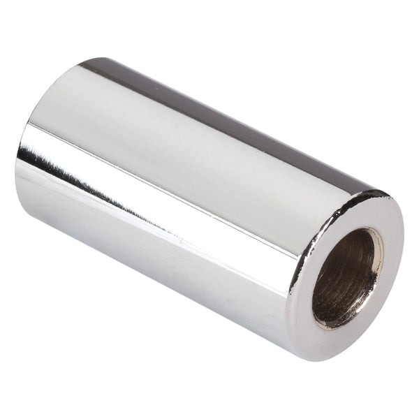 Round Spacer, 1/2 in Screw Size, Chrome Plated Steel, 2 in Overall Lg, 0.53 in Inside Dia