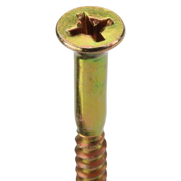 Wood Screw, #8, 2 in, Zinc Yellow Steel Flat Head Phillips Drive, 100 PK