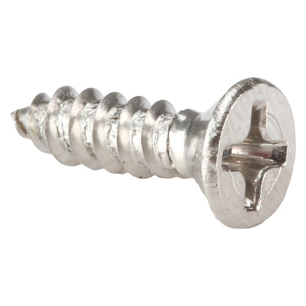 Sheet Metal Screw, #6 x 1/2 in, Plain 18-8 Stainless Steel Flat Head Phillips Drive, 100 PK