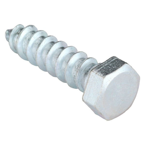Lag Screw, 3/8 in, 1-1/2 in, Steel, Zinc Plated Hex External Hex Drive, 100 PK
