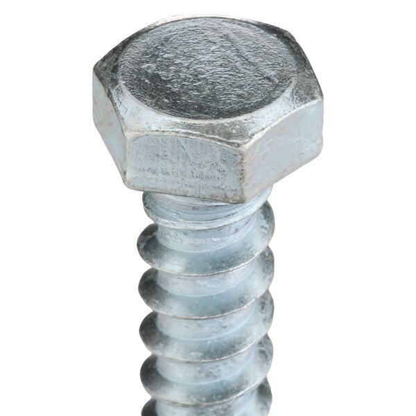 Lag Screw, 3/8 in, 1-1/2 in, Steel, Zinc Plated Hex External Hex Drive, 100 PK