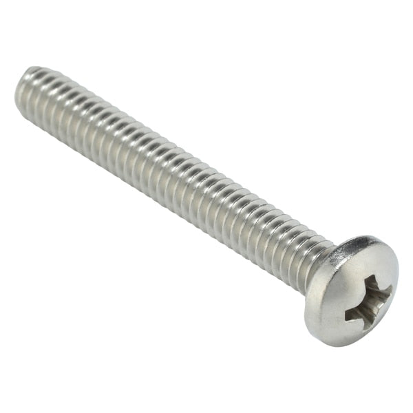#8-32 x 1-1/4 in Phillips Pan Machine Screw, Plain Stainless Steel, 100 PK