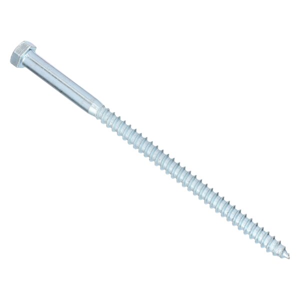 Lag Screw, 3/8 in, 7 in, Steel, Zinc Plated Hex External Hex Drive, 50 PK