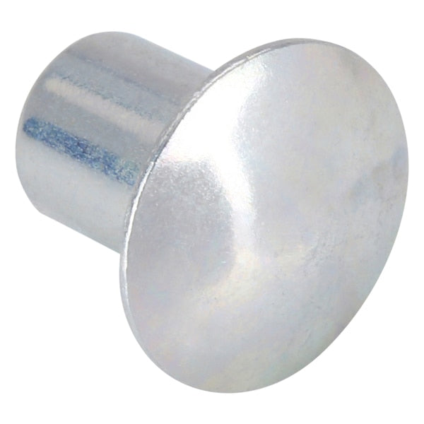 Semi-Tubular Rivet, Oval Head, 1/4 in Dia., 5/16 in L, Steel Body, 100 PK