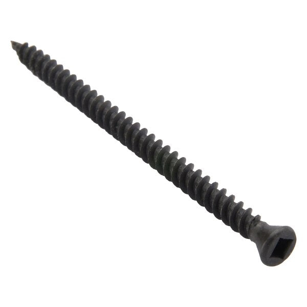 Wood Screw, #6, 2-1/4 in, Black Phosphate Steel Trim Head Square Drive, 181 PK