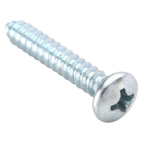 Sheet Metal Screw, #8 x 1 in, Zinc Plated Steel Pan Head Phillips Drive, 100 PK