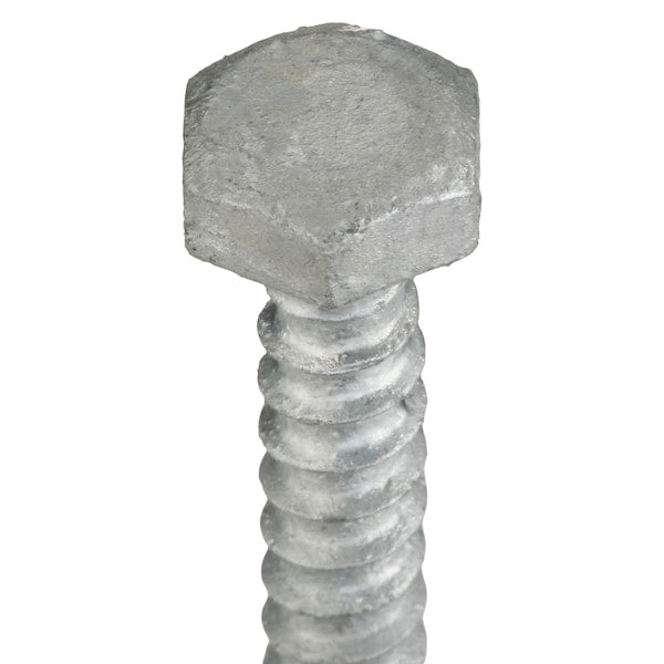 Lag Screw, 1/4 in, 2 in, Steel, Hot Dipped Galvanized Hex External Hex Drive, 100 PK