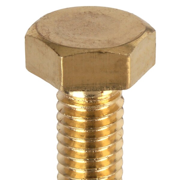 Not Graded, M6-1.00 Hex Head Cap Screw, Plain Brass, 16 mm L, 25 PK