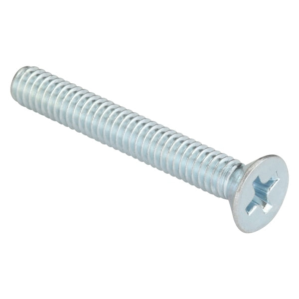 #8-32 x 1-1/4 in Phillips Flat Machine Screw, Zinc Plated Steel, 100 PK