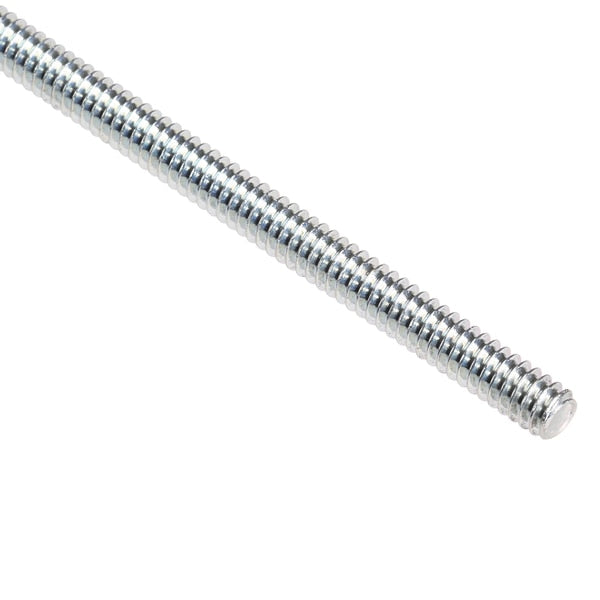 Fully Threaded Rod, 10-24, 6 ft, Steel, Grade A, Zinc Plated Finish