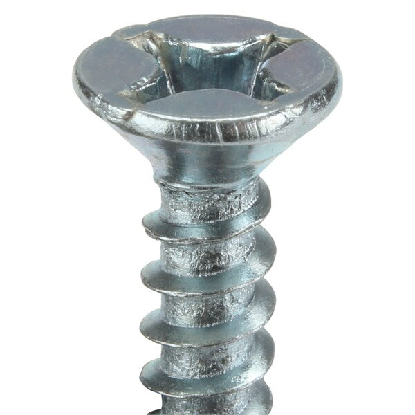 Wood Screw, #10, 3/4 in, Zinc Plated Steel Flat Head Phillips Drive, 100 PK