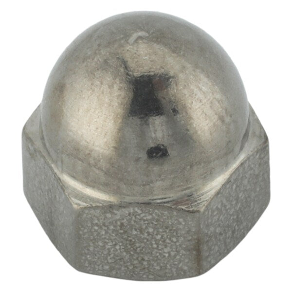 Standard Crown Cap Nut, #8-32, 316 Stainless Steel, Plain, 11/32 in H, 5 PK