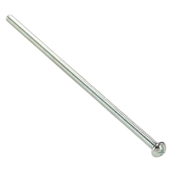 #6-32 x 4 in Combination Phillips/Slotted Round Machine Screw, Zinc Plated Steel, 100 PK