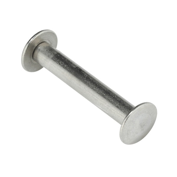 Binding Barrel, #8-32, 1 1/4 in Brl Lg, 13/64 in Brl Dia, 18-8 Stainless Steel Plain, 10 PK