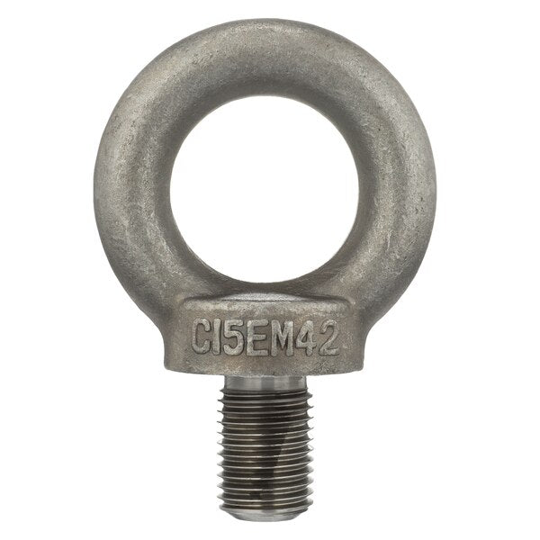Machinery Eye Bolt With Shoulder, M42-4.50, 63 mm Shank, 80 mm ID, Steel, Plain