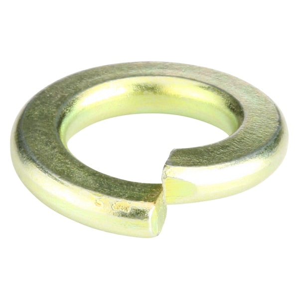 Split Lock Washer, Fits Bolt Size 1/2 in Steel, Zinc Yellow Finish, 25 PK