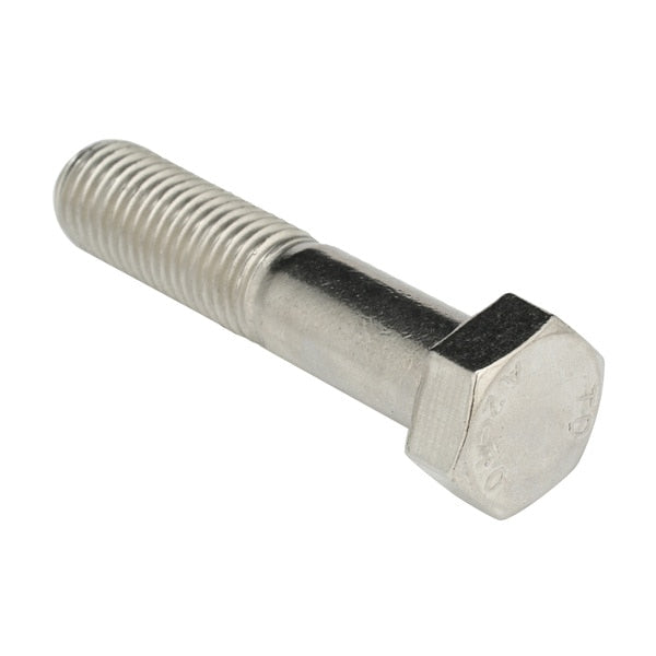 Not Graded, M20-2.50 Hex Head Cap Screw, Plain Stainless Steel, 90 mm L, 5 PK