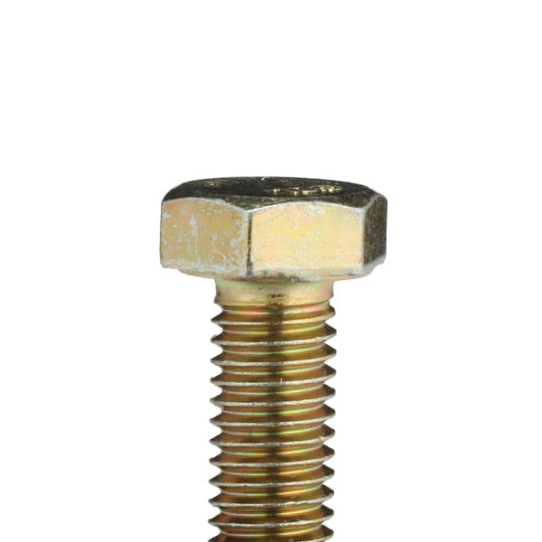 Class 10.9, M8-1.25 Hex Head Cap Screw, Zinc & Yellow Plated Steel, 25 mm L, 100 PK