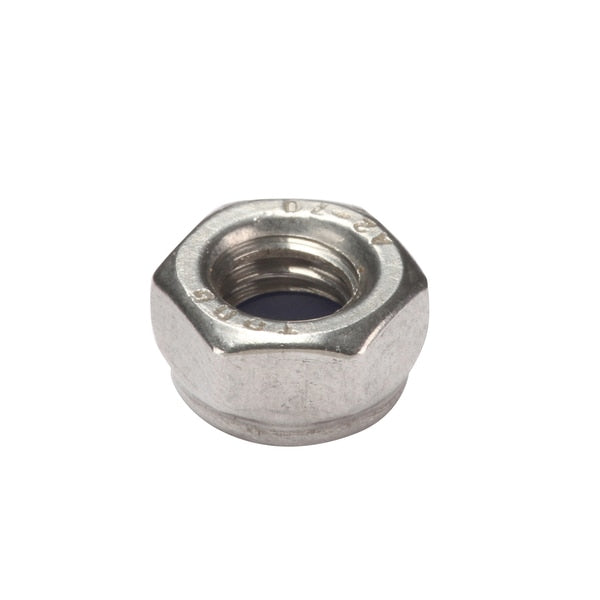 Nylon Insert Lock Nut, M6-1.00, A2 Stainless Steel, Not Graded, Plain, 6 mm Ht, 50 PK