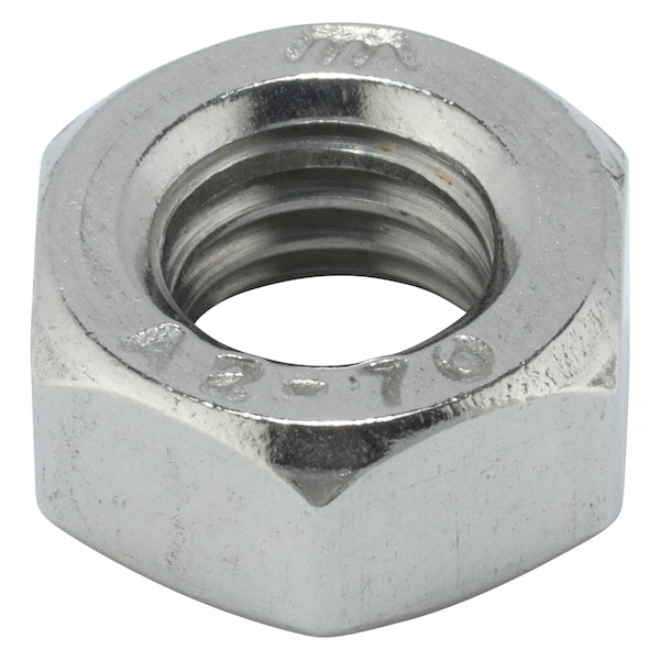 Hex Nut, M8-1.25, A2 Stainless Steel, Not Graded, Plain, 6.50 mm Ht, 50 PK